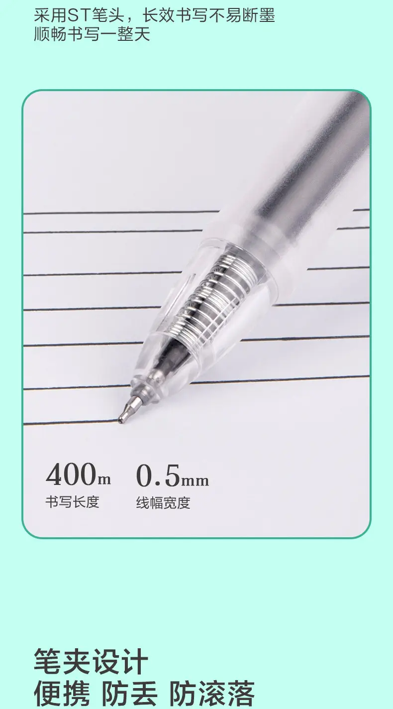 Double-Core S08-E Dual-Core St Exam Pen, Retractable Gel Pen, High Aesthetic Value, 0.5mm Black Signature Pen, Student Stationery — feature 7