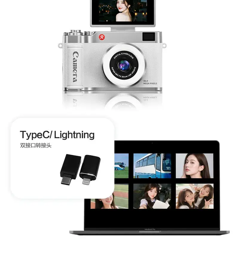 Digital CCD camera, high-definition foldable flip-screen selfie camera, student campus gift, children's birthday present — feature 14