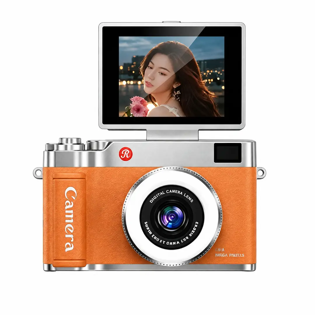 Digital CCD camera, high-definition foldable flip-screen selfie camera, student campus gift, children's birthday present
