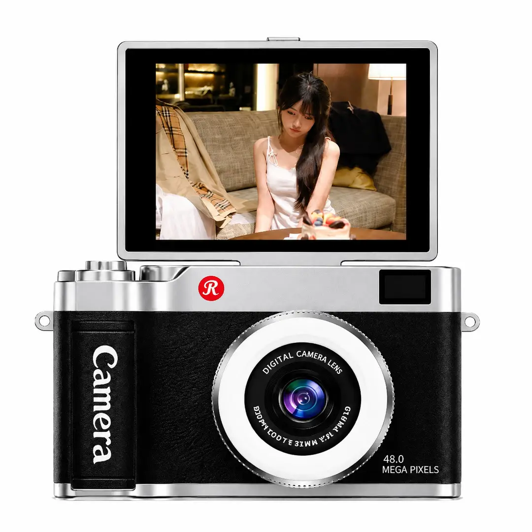 Digital CCD camera, high-definition foldable flip-screen selfie camera, student campus gift, children's birthday present