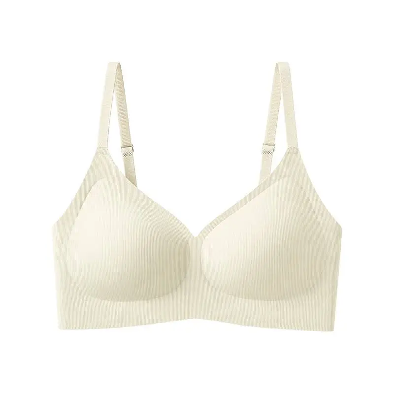 Cross-Border Seamless Underwear for Women with Small Busts, Jelly Soft Support, Ribbed Lift, Soft and Skin-Friendly Bra Without Underwire