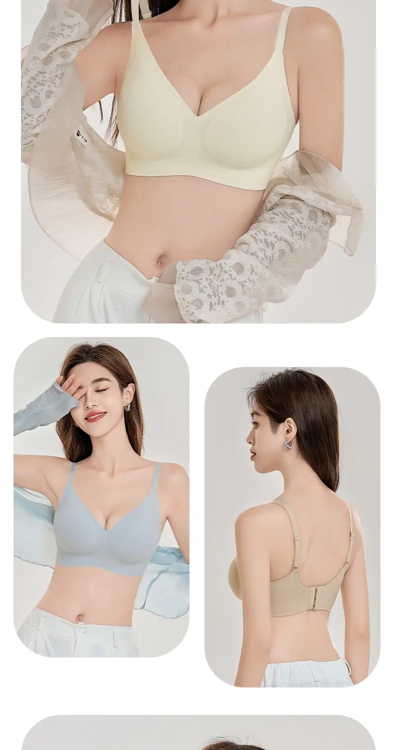 Cross-Border Seamless Underwear for Women with Small Busts, Jelly Soft Support, Ribbed Lift, Soft and Skin-Friendly Bra Without Underwire — feature 19