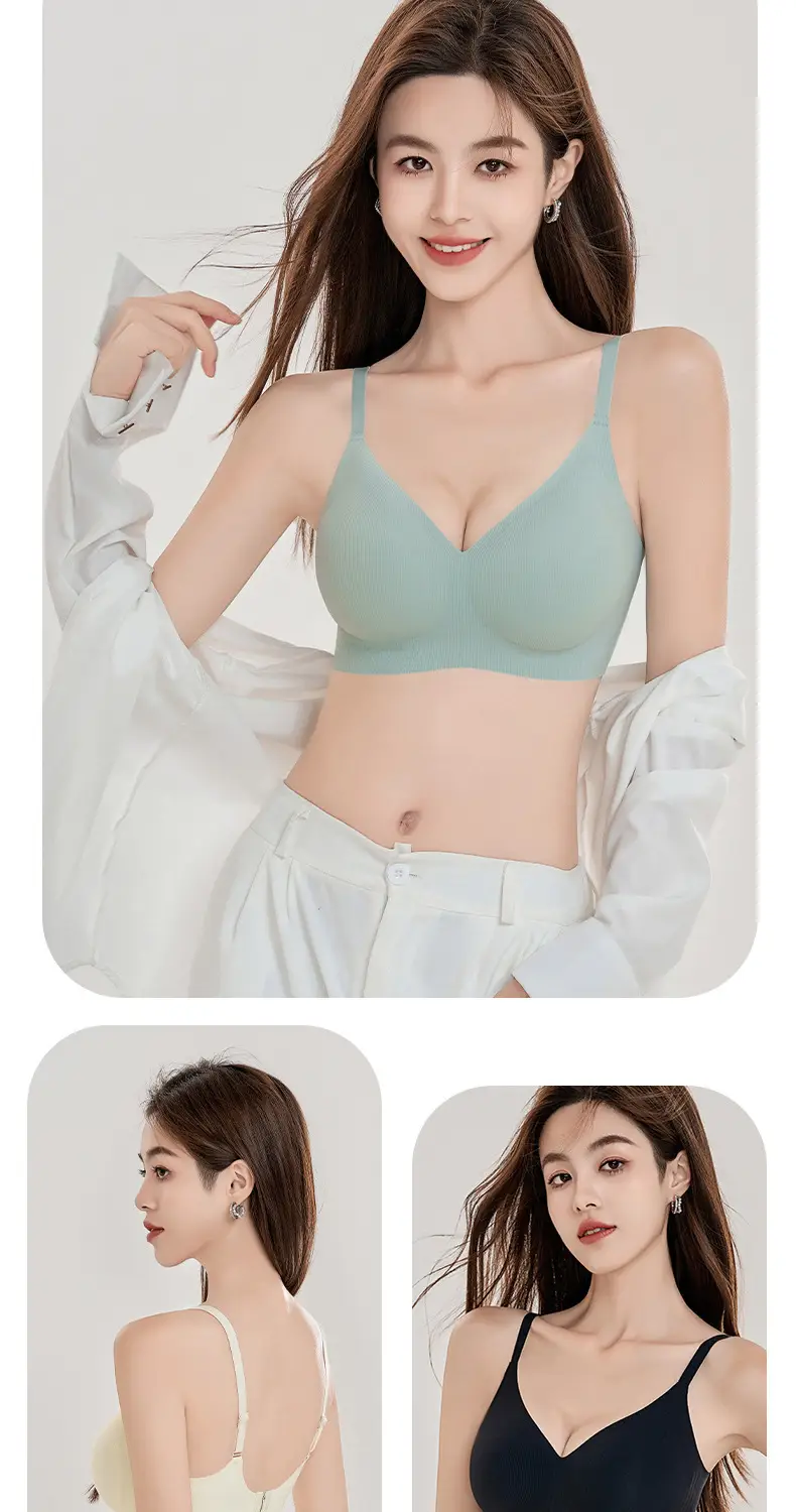 Cross-Border Seamless Underwear for Women with Small Busts, Jelly Soft Support, Ribbed Lift, Soft and Skin-Friendly Bra Without Underwire — feature 20