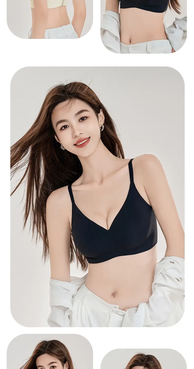 Cross-Border Seamless Underwear for Women with Small Busts, Jelly Soft Support, Ribbed Lift, Soft and Skin-Friendly Bra Without Underwire — feature 21