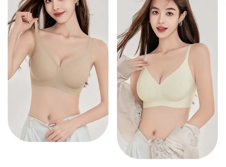 Cross-Border Seamless Underwear for Women with Small Busts, Jelly Soft Support, Ribbed Lift, Soft and Skin-Friendly Bra Without Underwire — feature 22