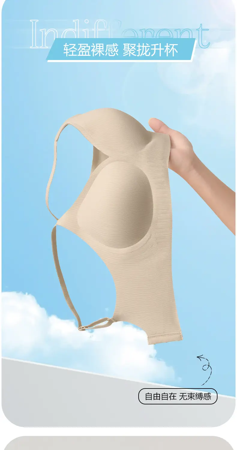 Cross-Border Seamless Underwear for Women with Small Busts, Jelly Soft Support, Ribbed Lift, Soft and Skin-Friendly Bra Without Underwire — feature 4