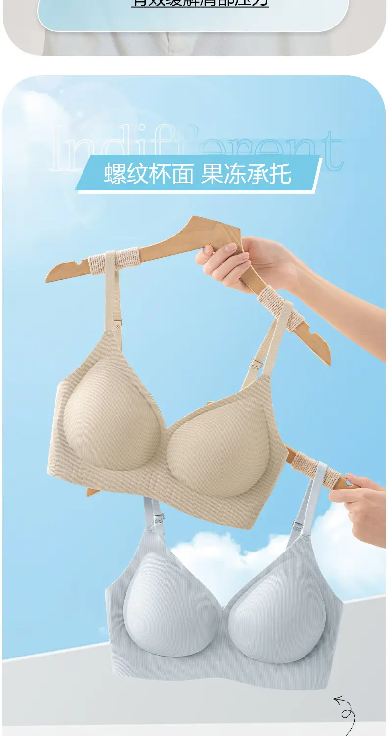 Cross-Border Seamless Underwear for Women with Small Busts, Jelly Soft Support, Ribbed Lift, Soft and Skin-Friendly Bra Without Underwire — feature 7