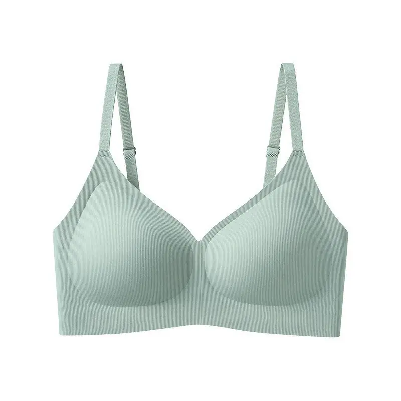 Cross-Border Seamless Underwear for Women with Small Busts, Jelly Soft Support, Ribbed Lift, Soft and Skin-Friendly Bra Without Underwire