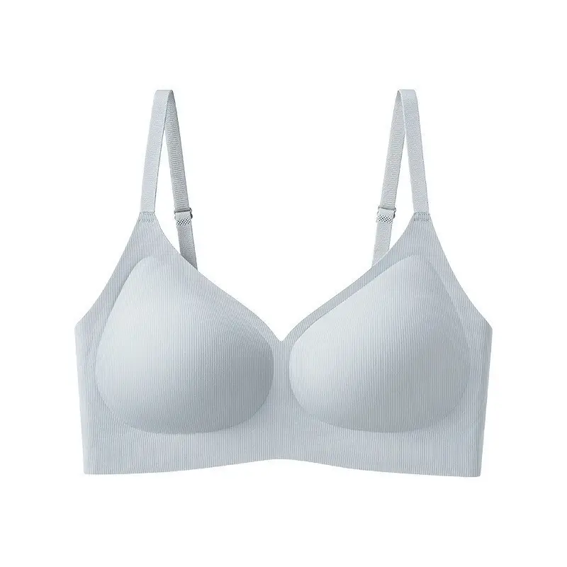 Cross-Border Seamless Underwear for Women with Small Busts, Jelly Soft Support, Ribbed Lift, Soft and Skin-Friendly Bra Without Underwire
