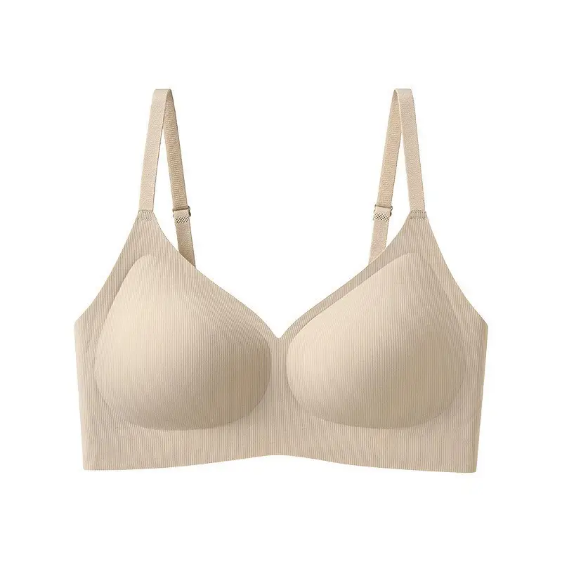 Cross-Border Seamless Underwear for Women with Small Busts, Jelly Soft Support, Ribbed Lift, Soft and Skin-Friendly Bra Without Underwire