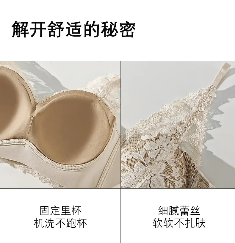 French-Style Lace Bra for Women with Small Busts, Push-Up, Wireless, Side Breast Support, Anti-Sagging, New Sexy Pure Desire Lingerie — feature 12