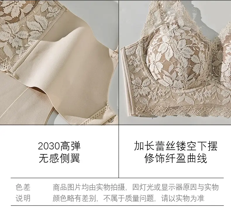 French-Style Lace Bra for Women with Small Busts, Push-Up, Wireless, Side Breast Support, Anti-Sagging, New Sexy Pure Desire Lingerie — feature 13