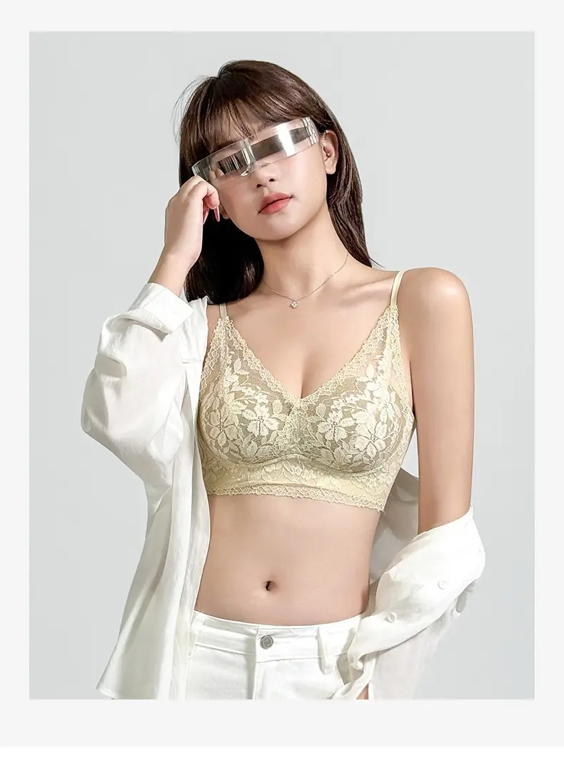 French-Style Lace Bra for Women with Small Busts, Push-Up, Wireless, Side Breast Support, Anti-Sagging, New Sexy Pure Desire Lingerie — feature 4