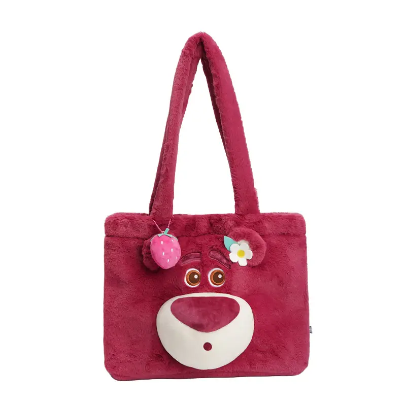 Authentic Disney Plush Toy Strawberry Bear Doll, Toy Story Pendant, Woody Backpack Charm, Crossbody Bag