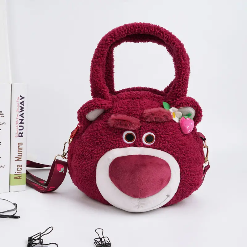 Authentic Disney Plush Toy Strawberry Bear Doll, Toy Story Pendant, Woody Backpack Charm, Crossbody Bag