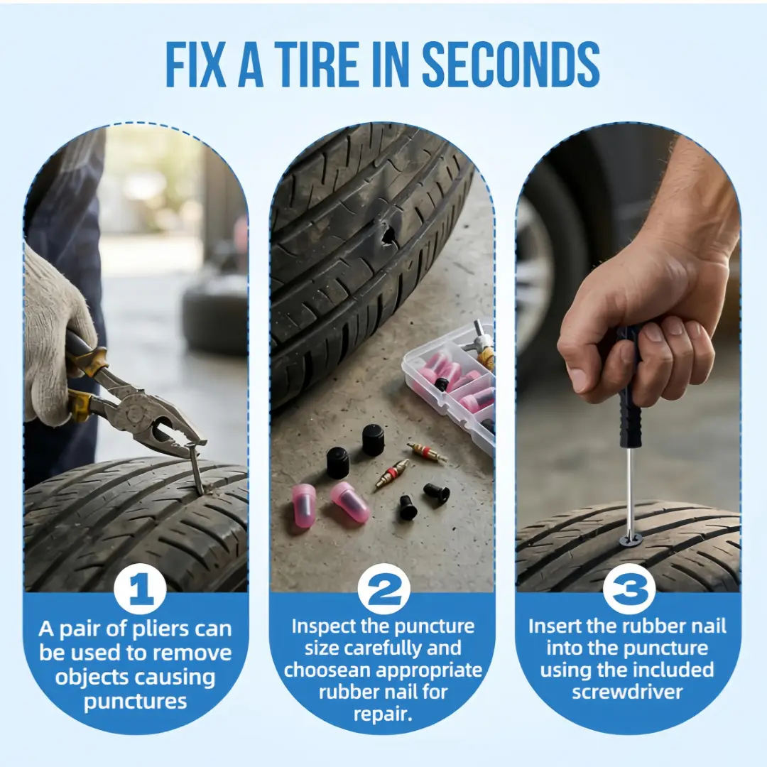 Cross-Border Tire Repair Tool Kit with 100+ Detachable Blades — feature 14