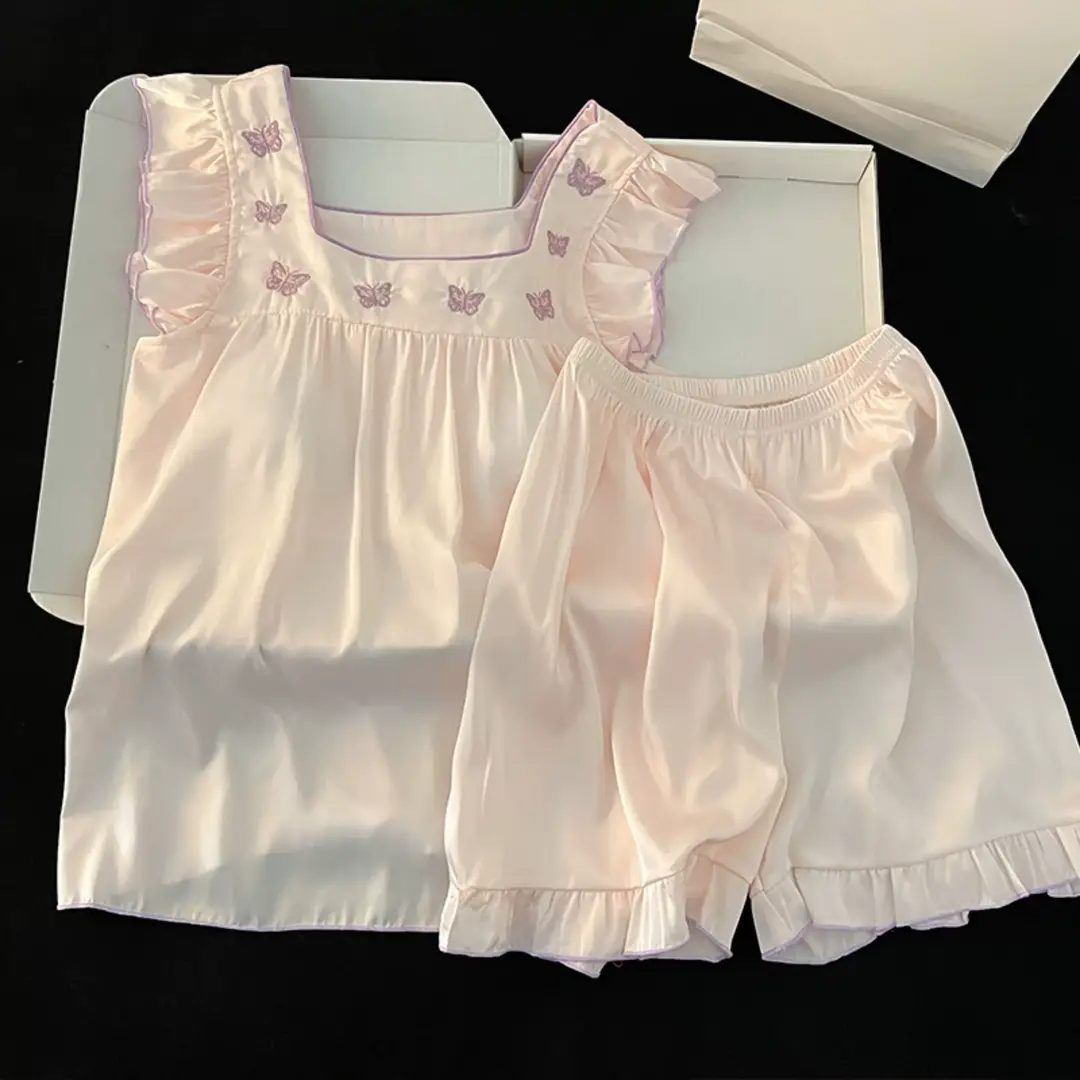 Ice Silk Camisole Pajamas for Women 2026 New Summer Style with Chest Pads, Sweet and Wearable as Outerwear, Home Wear Set — feature 4