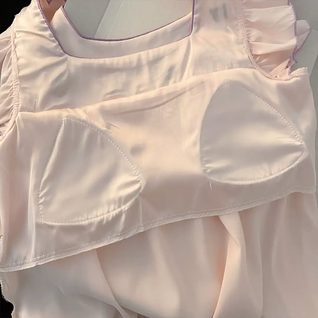 Ice Silk Camisole Pajamas for Women 2026 New Summer Style with Chest Pads, Sweet and Wearable as Outerwear, Home Wear Set — feature 5