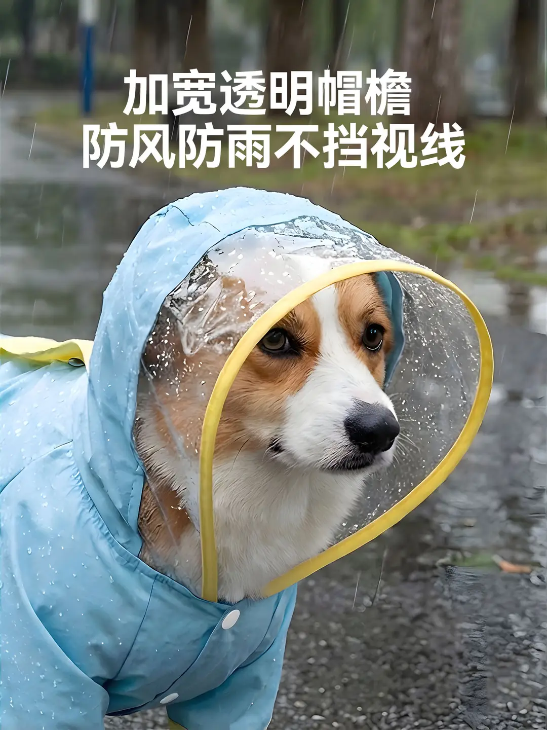 Dog Raincoat, Rainy Day Pet Clothing, Four-Legged Waterproof Full-Body Pet Raincoat, Special Raincoat for Medium-Sized Dogs Like Shiba Inu — feature 3