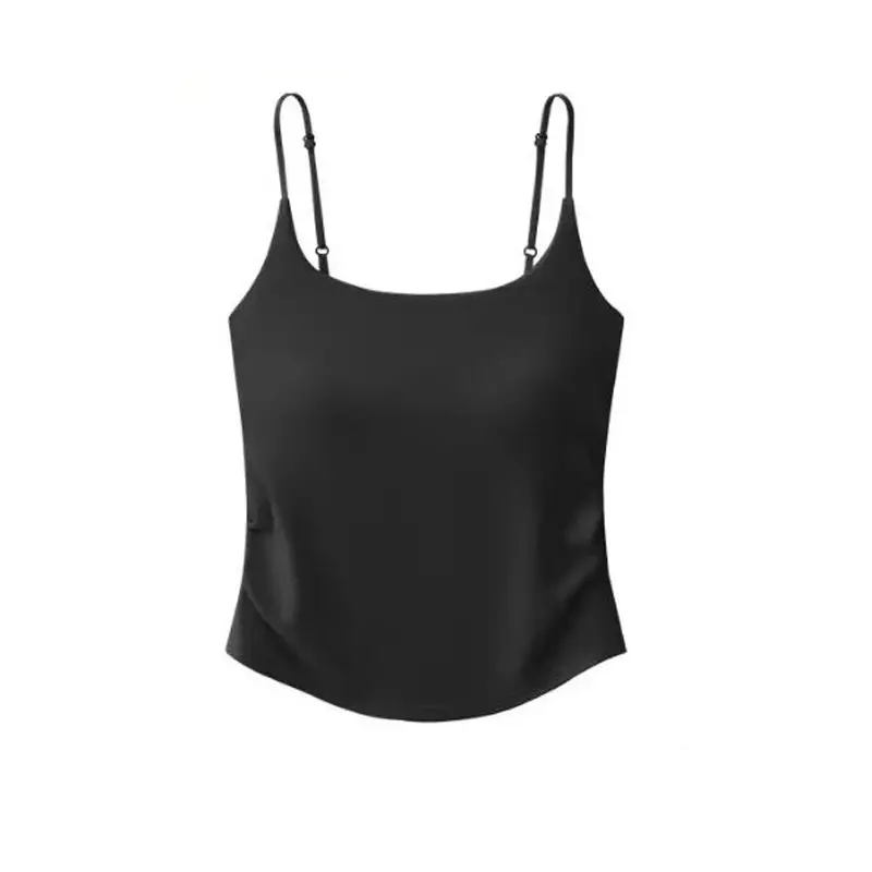 Rayon Solid Color Waist-Cinching Ruched Slimming Backless Camisole with Chest Pads Versatile Outerwear Base Top for Women