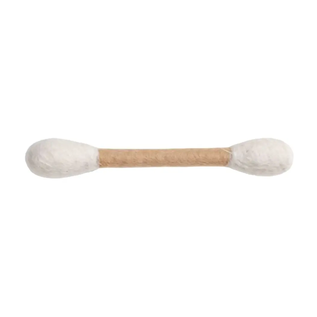Cat Toys 100% Pure Wool Large Cotton Swab Cat Teaser Stick Teeth Cleaning Self-Entertainment Boredom-Relief Catnip Sniffing Toy