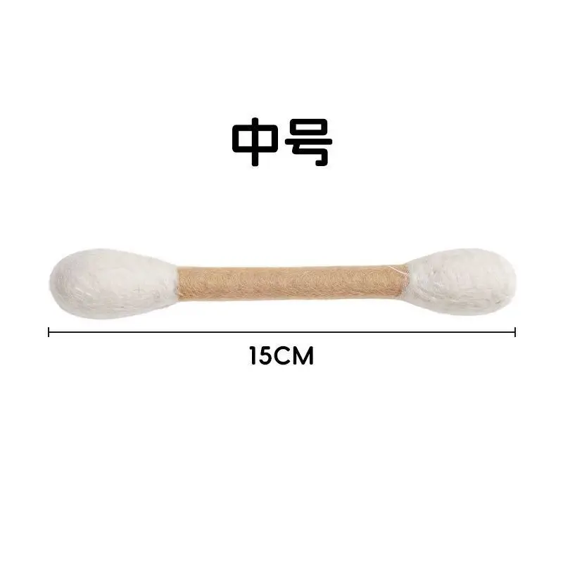 Cat Toys 100% Pure Wool Large Cotton Swab Cat Teaser Stick Teeth Cleaning Self-Entertainment Boredom-Relief Catnip Sniffing Toy — feature 11