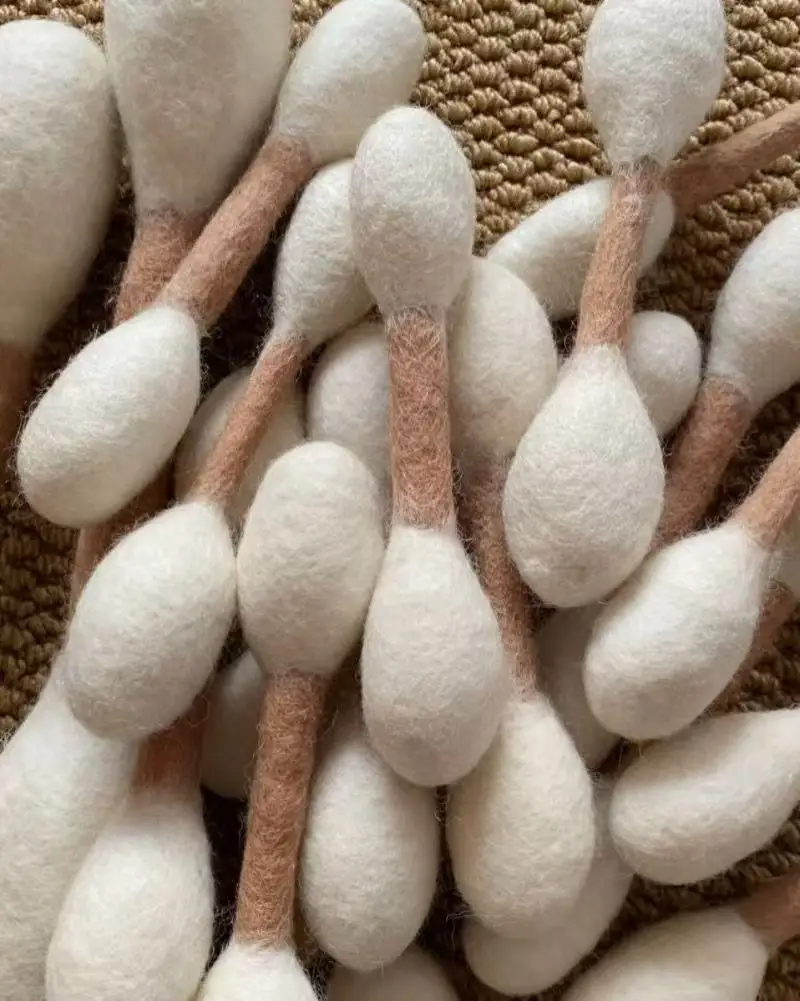 Cat Toys 100% Pure Wool Large Cotton Swab Cat Teaser Stick Teeth Cleaning Self-Entertainment Boredom-Relief Catnip Sniffing Toy — feature 5