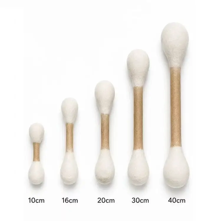 Cat Toys 100% Pure Wool Large Cotton Swab Cat Teaser Stick Teeth Cleaning Self-Entertainment Boredom-Relief Catnip Sniffing Toy