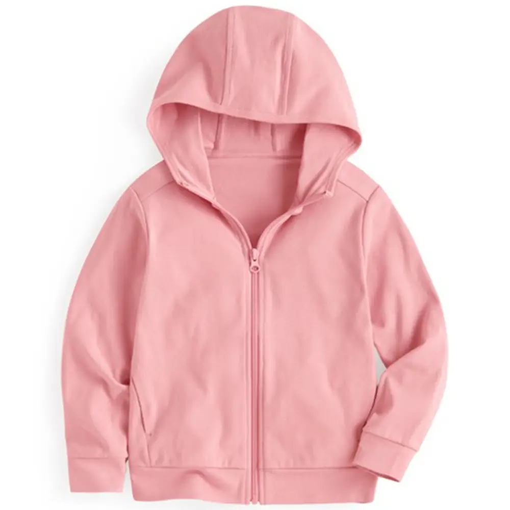 Summer Children's Pure Cotton Sun Protection Clothing for Boys and Girls, Solid Color Sun Protection Jacket, Children's Ultra-Thin Breathable Zip-Up Top