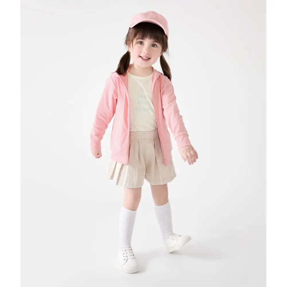 Summer Children's Pure Cotton Sun Protection Clothing for Boys and Girls, Solid Color Sun Protection Jacket, Children's Ultra-Thin Breathable Zip-Up Top — feature 9