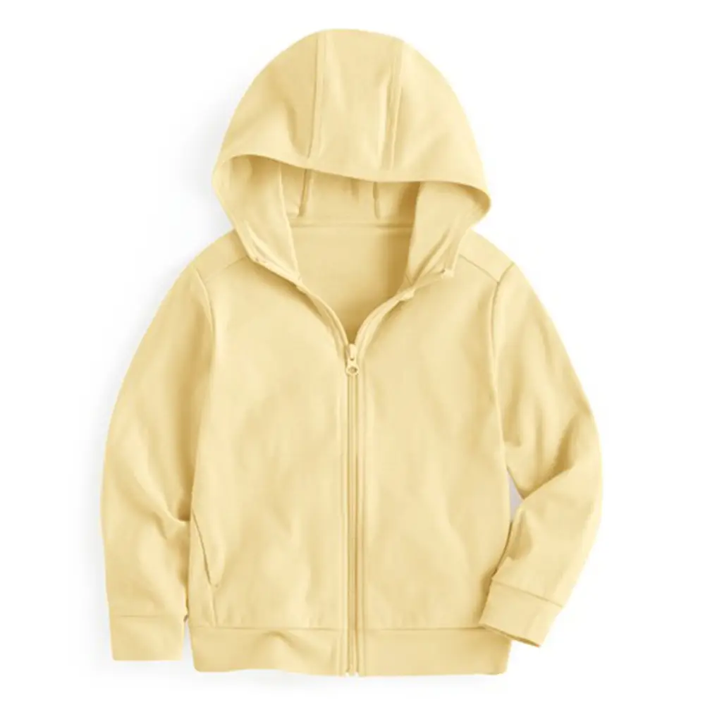 Summer Children's Pure Cotton Sun Protection Clothing for Boys and Girls, Solid Color Sun Protection Jacket, Children's Ultra-Thin Breathable Zip-Up Top