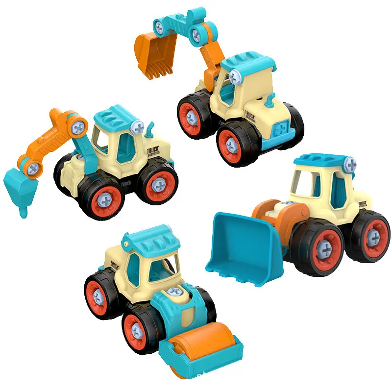 Popular DIY Detachable Construction Vehicle Set, Screw Assembly Educational Children's Toy, Disassembly Simulation Sliding Model
