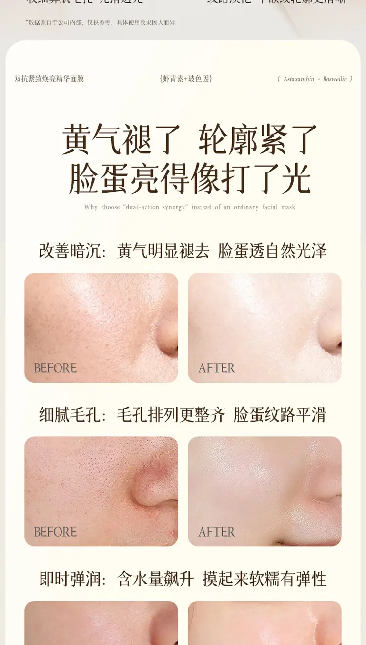 Dual-Action Anti-Aging Mask: Hydrating, Moisturizing, Lightening Dullness, Firming, Anti-Wrinkle, with Pro-Xylane and Collagen to Brighten Skin Tone — feature 14