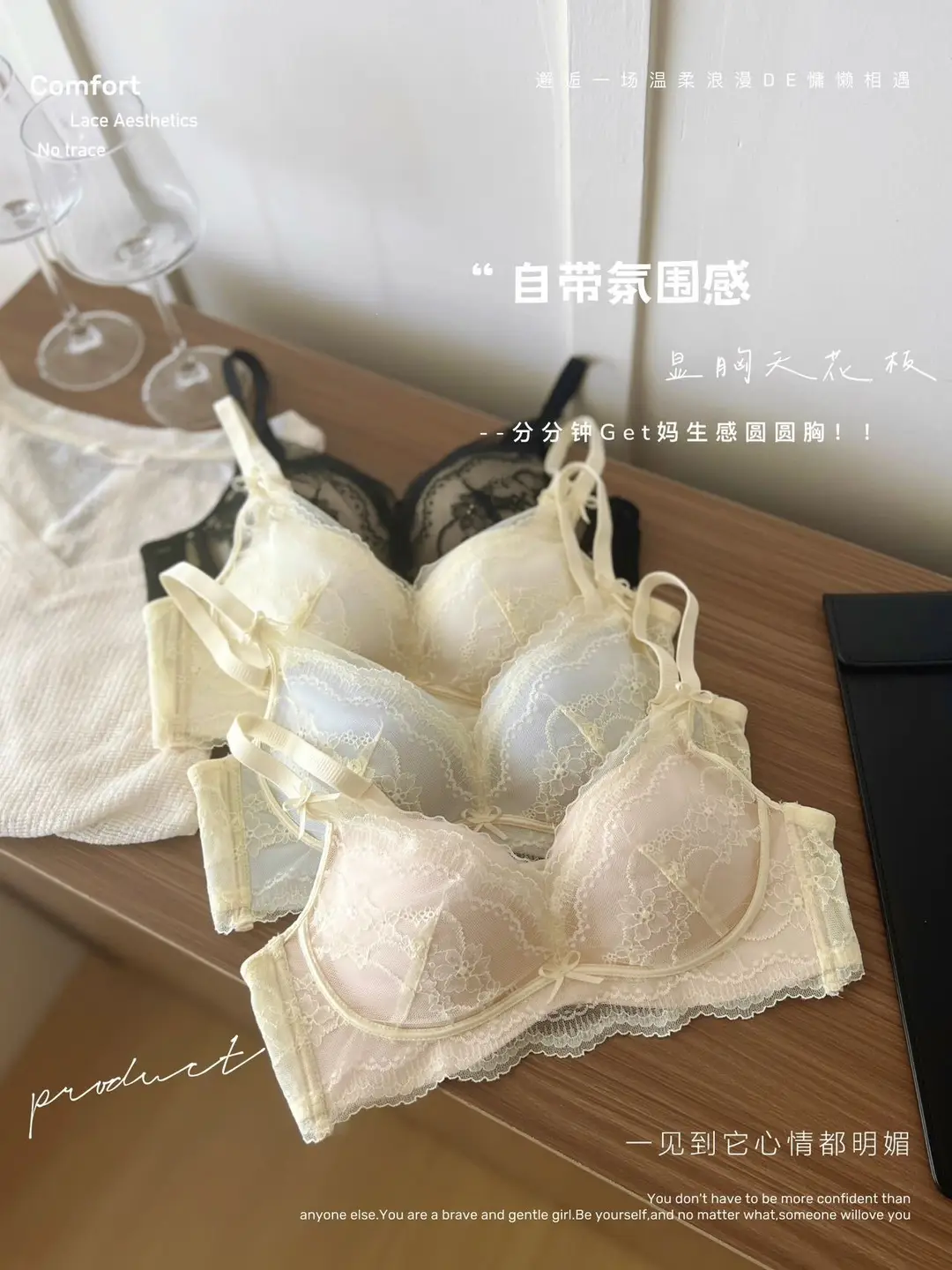 Retro Style Lace Bra for Women, Medium-Thin, Small Chest, Push-Up, Skin-Friendly, Comfortable, Breathable, Soft Bra — feature 17