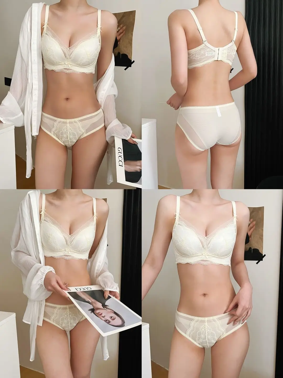 Retro Style Lace Bra for Women, Medium-Thin, Small Chest, Push-Up, Skin-Friendly, Comfortable, Breathable, Soft Bra — feature 23