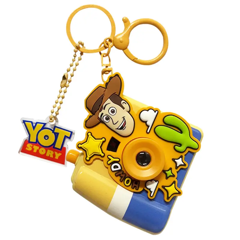New Cartoon Anime Genuine Toy Story Buzz Lightyear Three-Eyed Alien Projection Camera Keychain Pendant - Image 8
