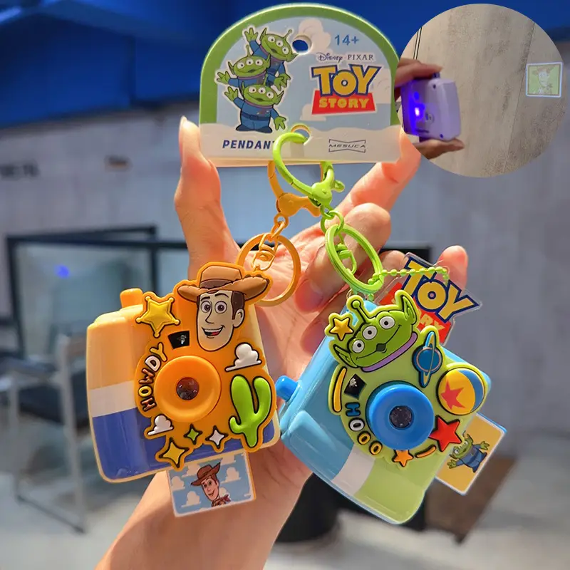 New Cartoon Anime Genuine Toy Story Buzz Lightyear Three-Eyed Alien Projection Camera Keychain Pendant — feature 12