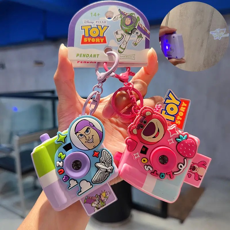 New Cartoon Anime Genuine Toy Story Buzz Lightyear Three-Eyed Alien Projection Camera Keychain Pendant — feature 13