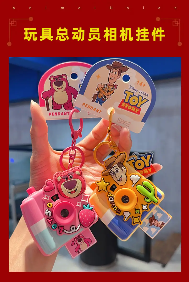 New Cartoon Anime Genuine Toy Story Buzz Lightyear Three-Eyed Alien Projection Camera Keychain Pendant — feature 3