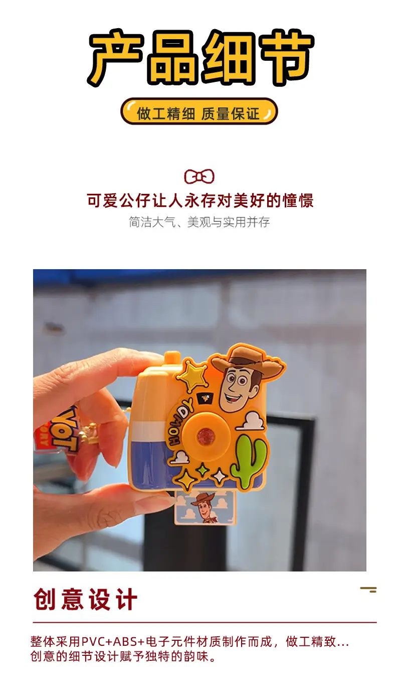 New Cartoon Anime Genuine Toy Story Buzz Lightyear Three-Eyed Alien Projection Camera Keychain Pendant — feature 6