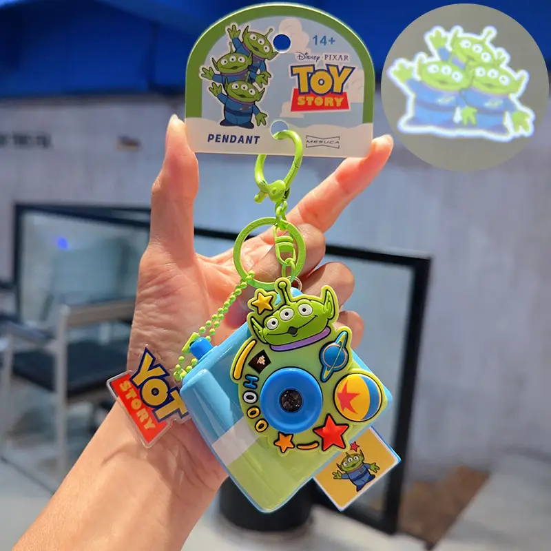New Cartoon Anime Genuine Toy Story Buzz Lightyear Three-Eyed Alien Projection Camera Keychain Pendant — feature 16
