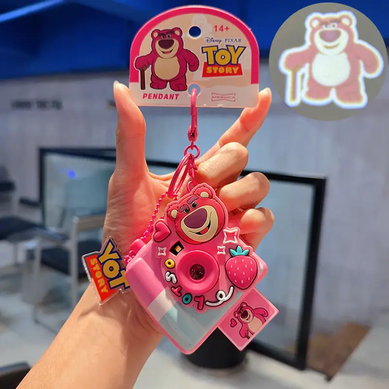 New Cartoon Anime Genuine Toy Story Buzz Lightyear Three-Eyed Alien Projection Camera Keychain Pendant - Image 3