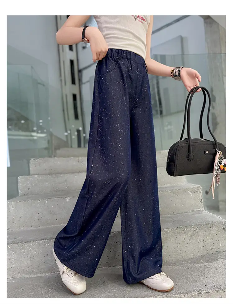 Girls' Pants Summer Thin Style 2026 New Summer Fashion Girls' Trendy Silver-Sprinkled Anti-Mosquito Pants Children's Tencel Jeans — feature 13