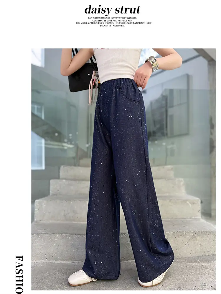 Girls' Pants Summer Thin Style 2026 New Summer Fashion Girls' Trendy Silver-Sprinkled Anti-Mosquito Pants Children's Tencel Jeans — feature 14