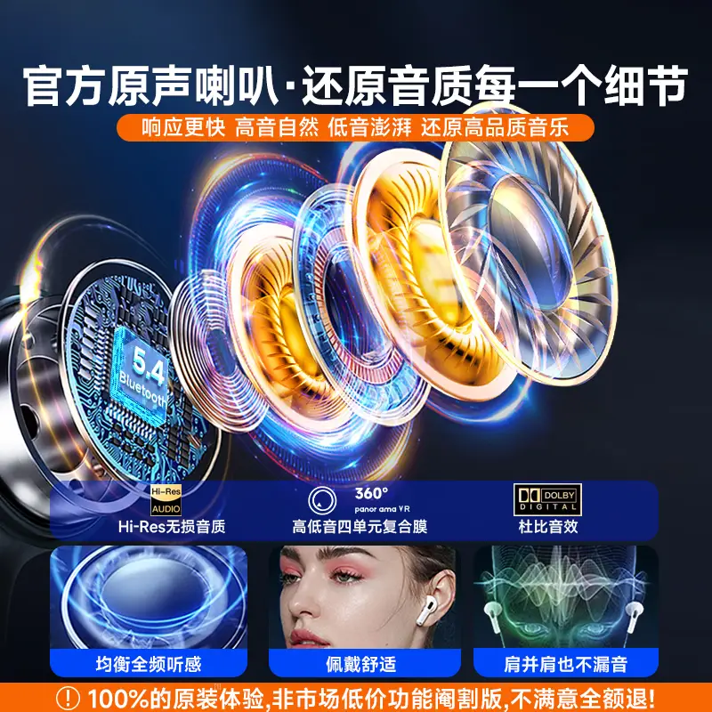 Seventh Generation Huaqiangbei Bluetooth Headphones, Sports Wireless Noise-Canceling Headphones, High-Quality Sound, 2026 New Model Bluetooth Headphones Factory - Image 8