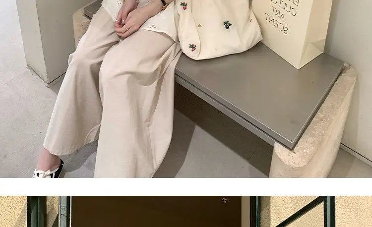 Maternity Suit Summer 2026 New Korean Style Fashion Loose Apricot Color Round Neck Short-Sleeved Top and Pants Two-Piece Set for Women — feature 3