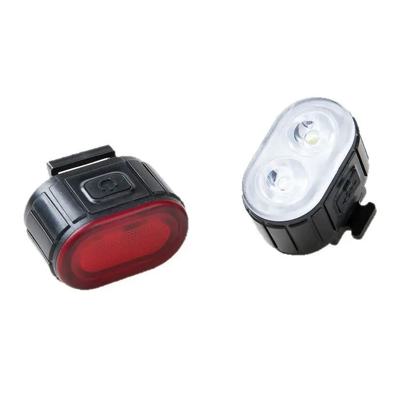 New Rechargeable Bicycle Front Light and Tail Light with Strong Lighting for Night Riding Warning Light for Mountain and Road Bikes Sports Outdoor