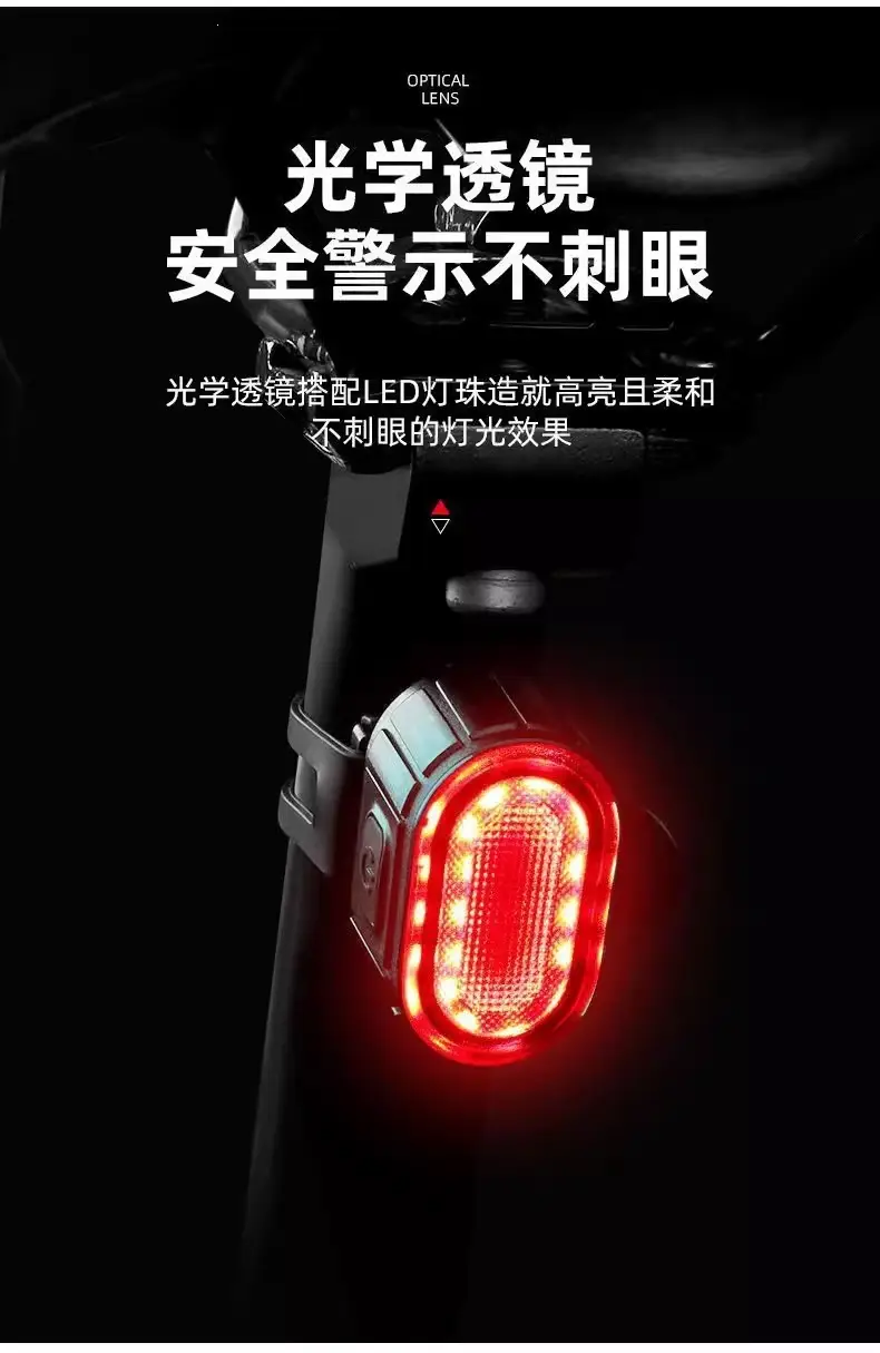New Rechargeable Bicycle Front Light and Tail Light with Strong Lighting for Night Riding Warning Light for Mountain and Road Bikes Sports Outdoor — feature 9