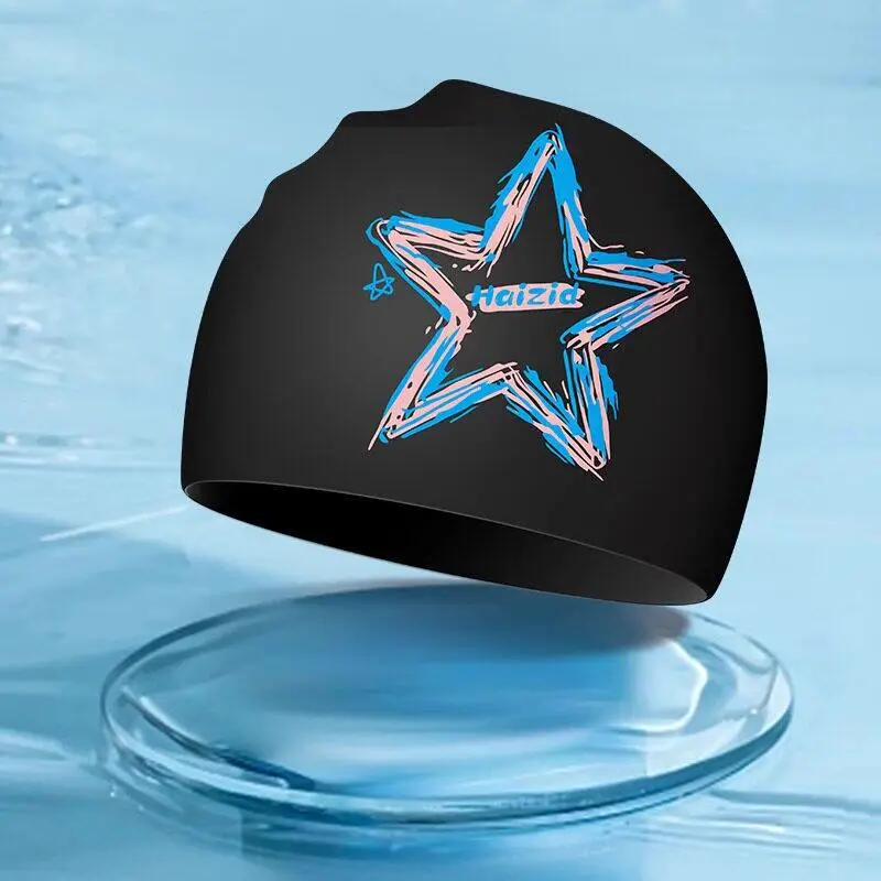 Swimming Cap for Women with Long Hair, Large Size, High Aesthetic Value, Waterproof, Large Head Circumference, Adult Silicone, High Elasticity, Non-Tightening on the Head, for Swimming