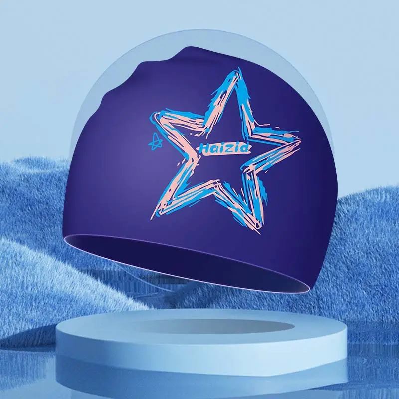 Swimming Cap for Women with Long Hair, Large Size, High Aesthetic Value, Waterproof, Large Head Circumference, Adult Silicone, High Elasticity, Non-Tightening on the Head, for Swimming